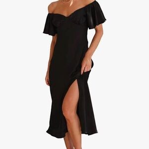 Brand new black silk dress